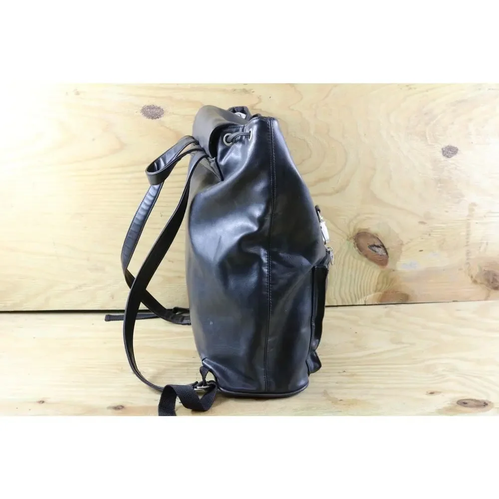 Disney Mickey Mouse Black Faux Leather Vinyl Backpack